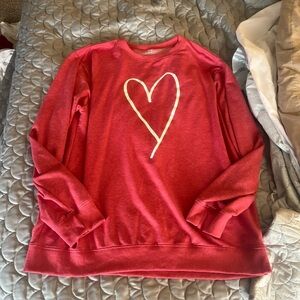 ILY Couture Women's Red Heart Print Sweatshirt Size Xxl